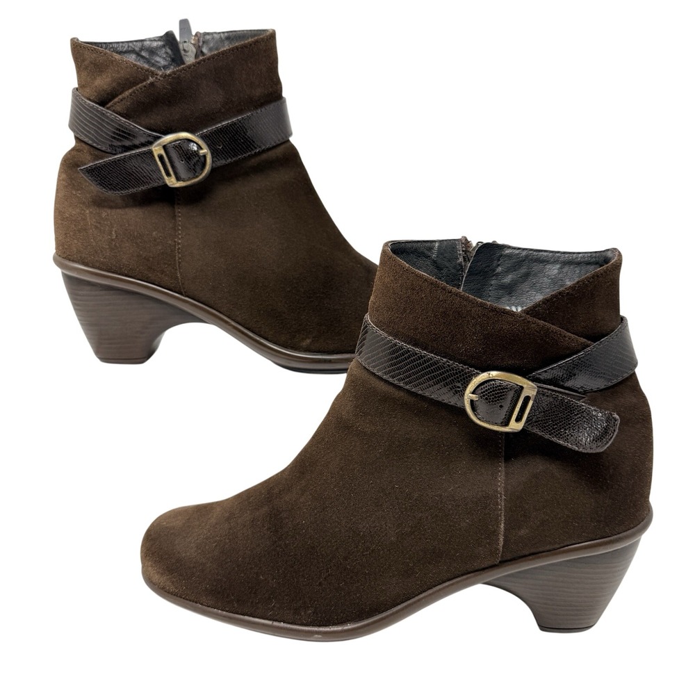 Dansko Ryan Suede Ankle Boots Chocolate Brown‎ 39 Size 8.5-9 Buckle